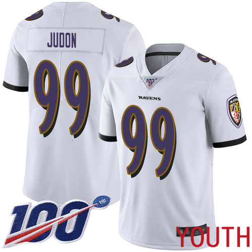 Baltimore Ravens Limited White Youth Matt Judon Road Jersey NFL Football #99 100th Season Vapor Untouchable->nfl t-shirts->Sports Accessory